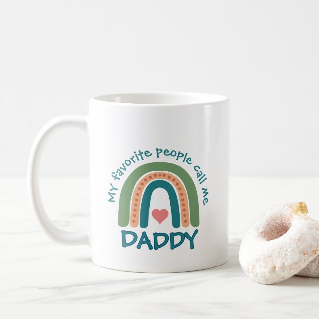Caneca De Café Arco-íris Para o Papai Das Crianças (Com Donut)