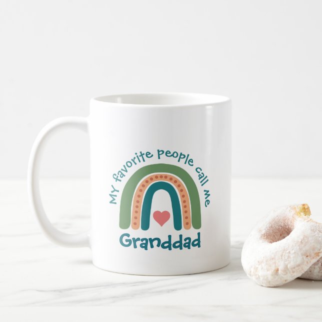 Caneca De Café Arco-íris Para o Vovô Das Crianças (Com Donut)
