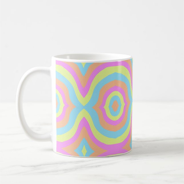 Caneca De Café Arco-íris Pastel Retro (Esquerda)
