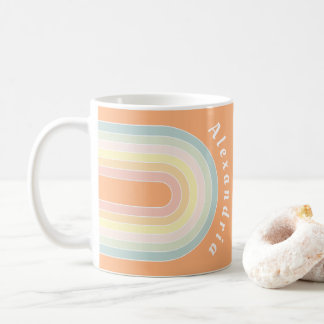 Caneca De Café Arco-Íris Retroativo Personalizado
