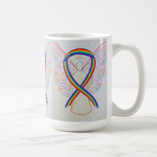 Caneca De Café Arco-Íris Sensibilização Fita Angel Art Mug