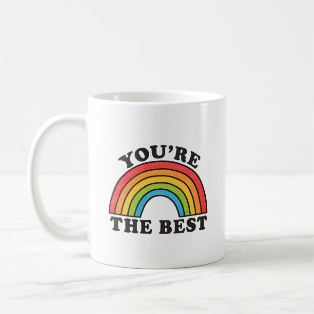 Caneca De Café Arco-Íris Você é o melhor positivo (Esquerda)