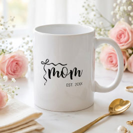 Caneca De Café Arco Preto e Branco Mãe Estabelecida Elegante