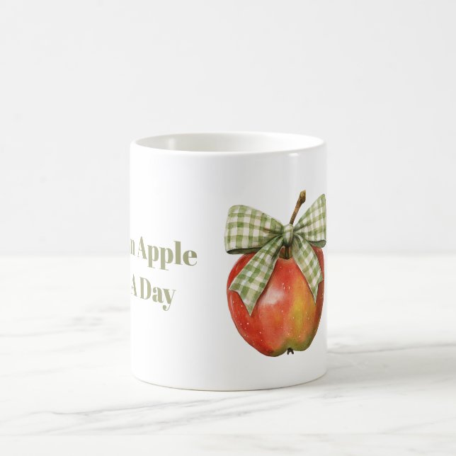 Caneca De Café Arco Verde Maçã Vermelha Por Dia (Centro)
