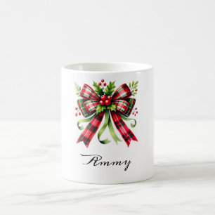 Caneca De Café Arco Vermelho Festivo e Bolinha de Natal Holly