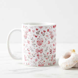 Caneca De Café Arcos rosa com flores