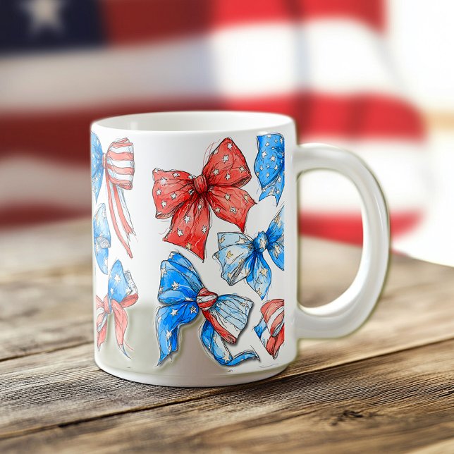Caneca De Café Arcos Vermelhos, Brancos e Azuis (Criador carregado)