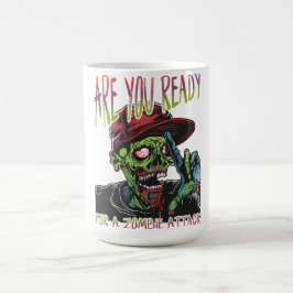 Caneca De Café Are You Ready Zombie Mug | Funny Halloween Horror 