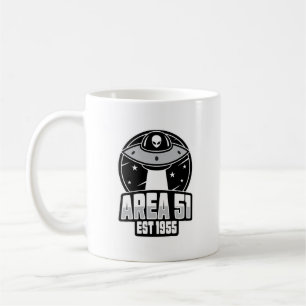 Caneca De Café Área de corte 51 Alienígena retrô do espaçamento
