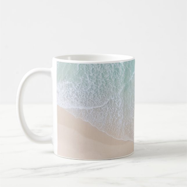 Caneca De Café Areia Verde e White Lace Beach e costa (Esquerda)