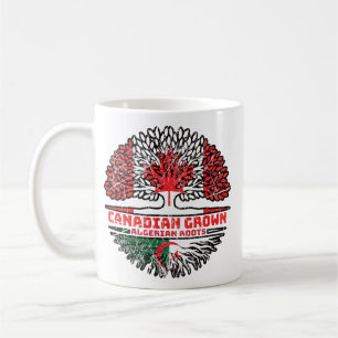Caneca De Café Argélia Argelina Canadense Tree Roots Flag