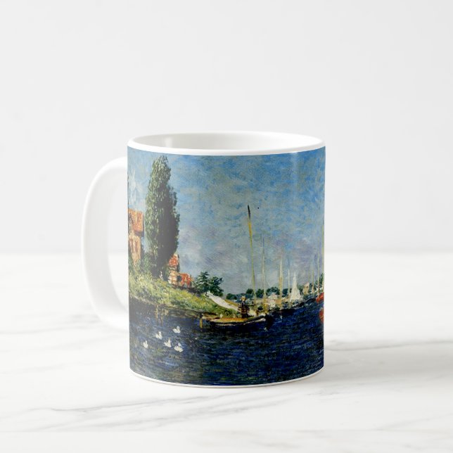 Caneca De Café Argenteuil, belas artes de Monet, (Frente Esquerda)