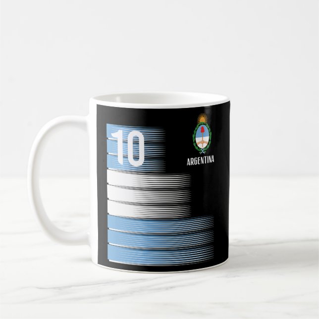 Caneca De Café Argentina Número 10 Futebol de Bandeira (Esquerda)