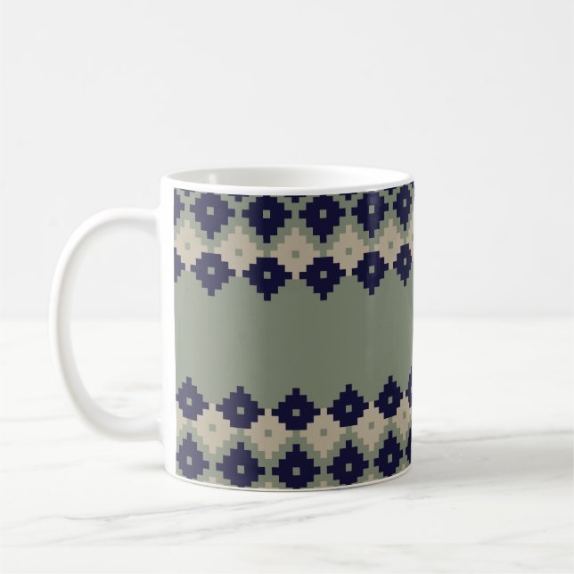 Caneca De Café Argyle fair isle com desenho de padrão sem descont (Esquerda)