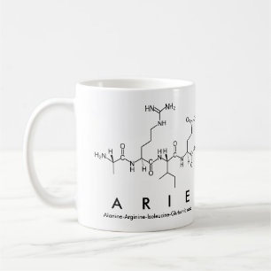 Caneca De Café Arie peptide name mug