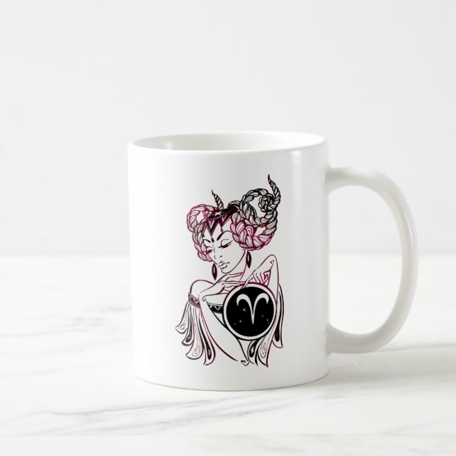Caneca De Café Aries Art Deco Lady (Direita)
