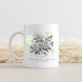 Caneca De Café Áries Astronomia Floral Madressilva Zodíaco Aniver