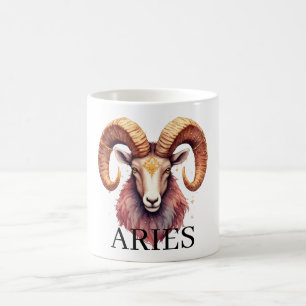 Caneca De Café Áries Carneiro Aquarela Astrologia Zodíaco Celes
