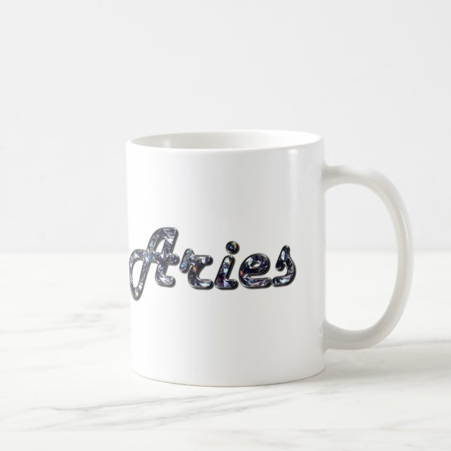 Caneca De Café Aries em Diamantes (Direita)