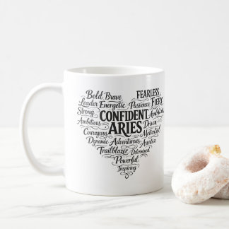 Caneca de Café Áries | Nuvem de Palavras do Zodíac