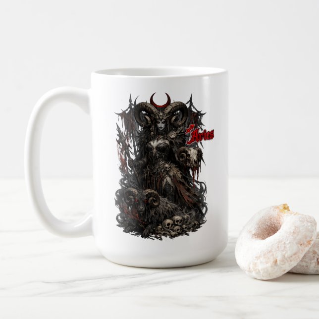 Caneca De Café Áries — O Arauto Cornudo (Com Donut)