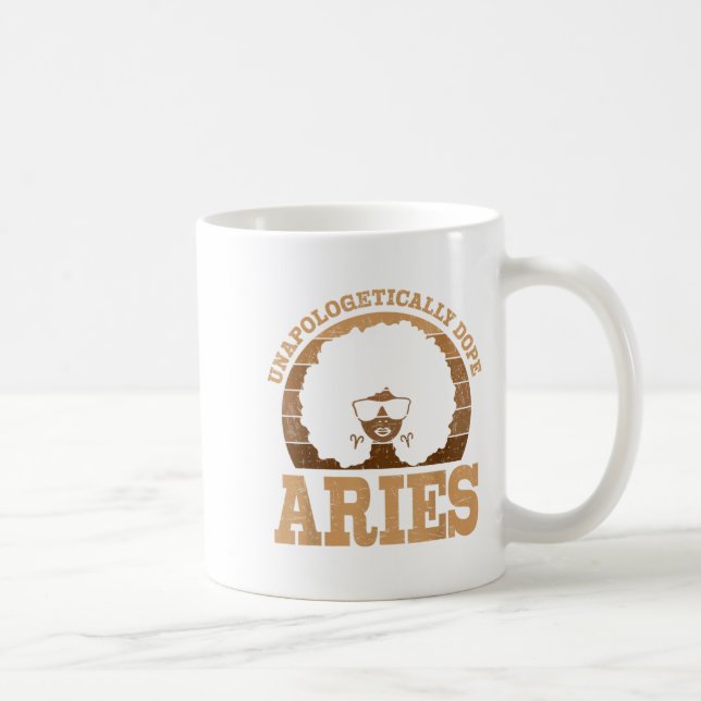 Caneca De Café Aries Queen Afro Hair Black Woman Sinal Zodiboso (Direita)