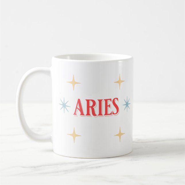 Caneca De Café Aries Sinal Astrológico Coffee Mug (Esquerda)
