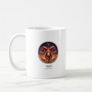 Caneca De Café Aries Zodiac Fire Ram Celestial Illustration Coffe