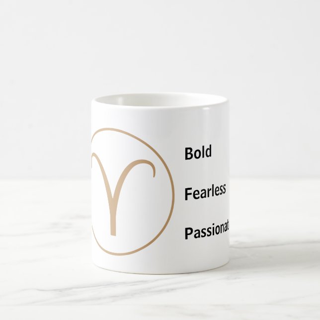 Caneca De Café Aries Zodiac Traits Bold Fearless Passionate (Centro)