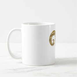 Caneca De Café Aries Zodiac - Tribal Dourado