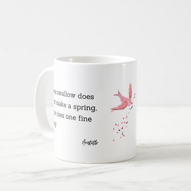 Caneca De Café Aristotle Spring Quote Decor For Home  (Frente Esquerda)