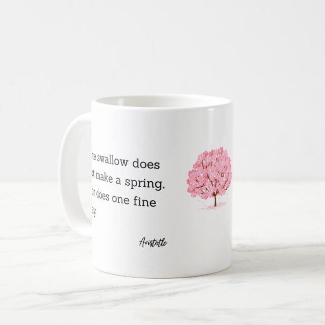 Caneca De Café Aristotle Spring Quote Decor For Home  (Frente Esquerda)