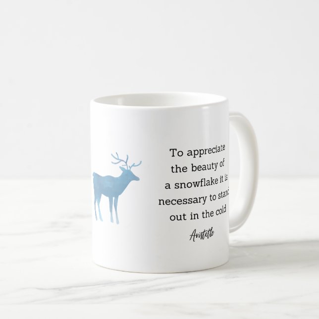Caneca De Café Aristotle Winter Quote Decor For Home (Frente Esquerda)
