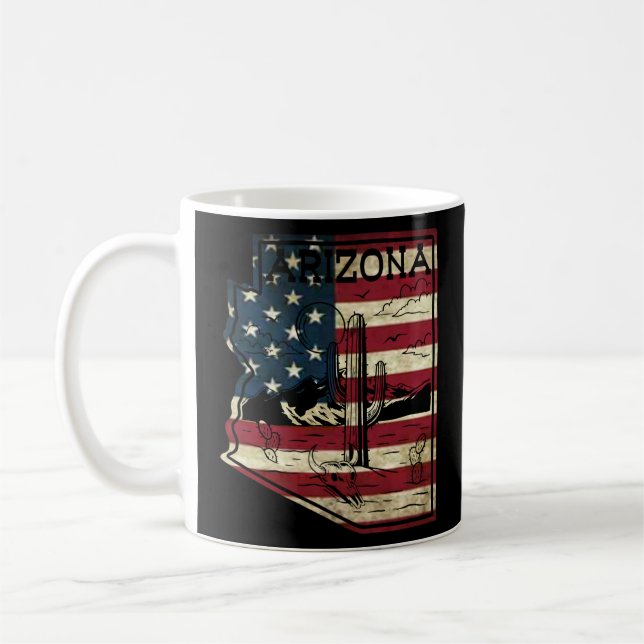 Caneca De Café Arizona American Flag Vintage (Esquerda)
