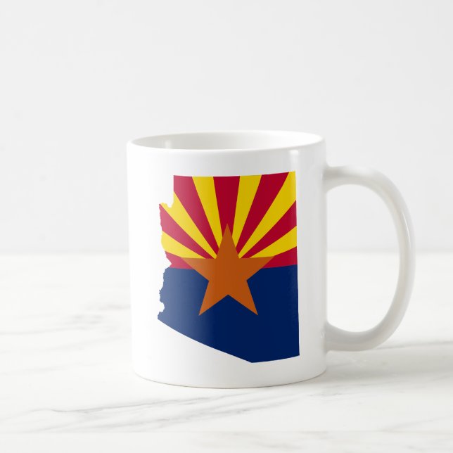 Caneca De Café Arizona Estado Sinalizador Retro Deserto Sunset Vi (Direita)