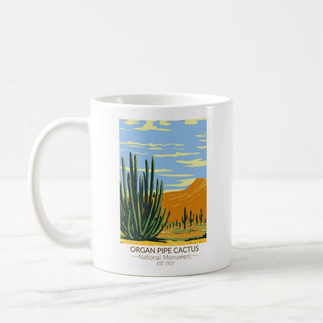 Caneca De Café Arizona Nacional do Monumento do Organ Pipe Cactus (Esquerda)