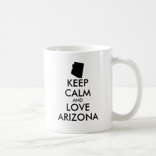 Caneca De Café Arizona personalizável MANTER CALM e AMOR