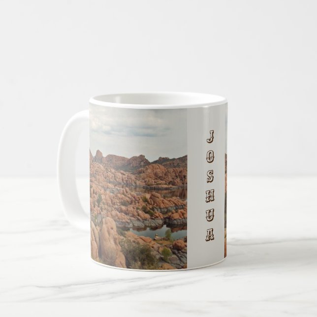 Caneca De Café Arizona Prescott Lake Red Rock Paisagem (Frente Esquerda)