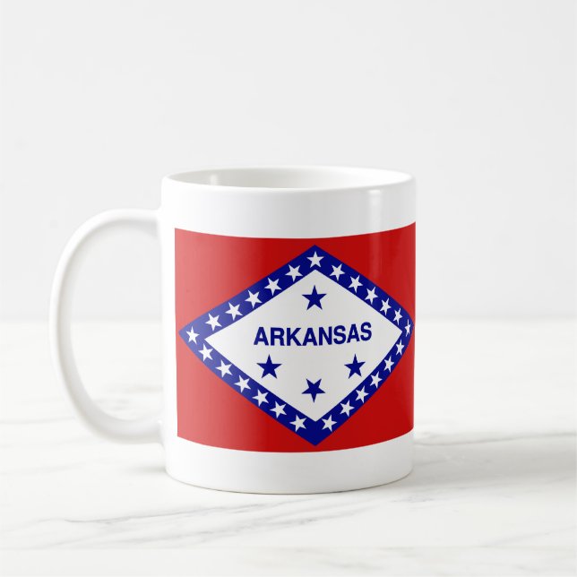 Caneca De Café Arkansan Flag + Map Mug (Esquerda)