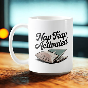 Caneca De Café Armadilha de Soneca Ativada Humor emocional com