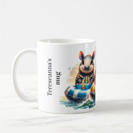 Caneca De Café Armadilos De Cartoon Cuja Diversão Se Divertem No