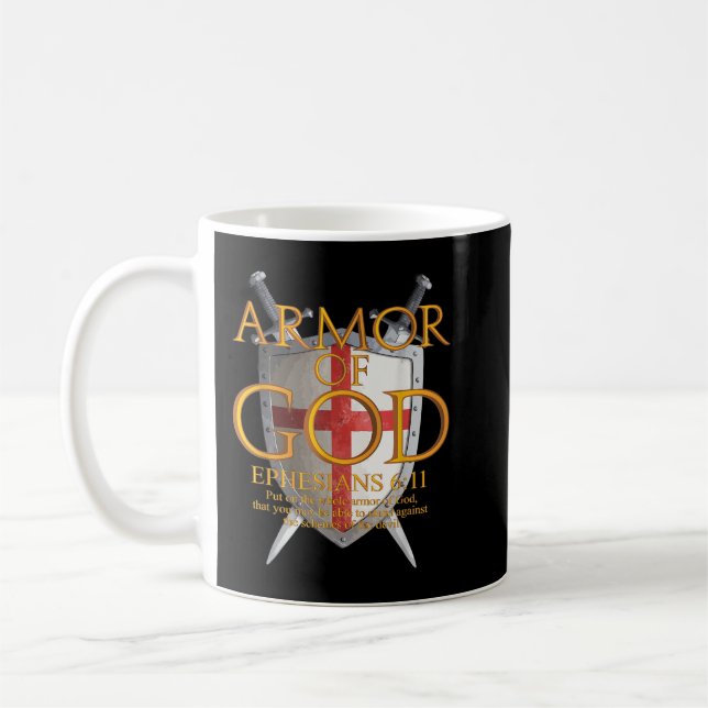 Caneca De Café Armadura de Deus Ephesianos Bíblia Verso Religioso (Esquerda)
