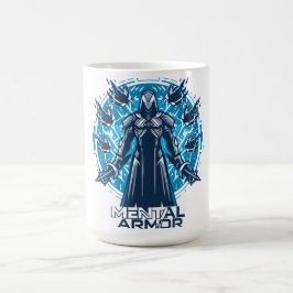 Caneca De Café Armadura Mental - Figura do Guerreiro com Capuz