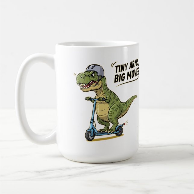 Caneca De Café Armas pequeninas. Grande Energia. Dino on Wheels! (Esquerda)