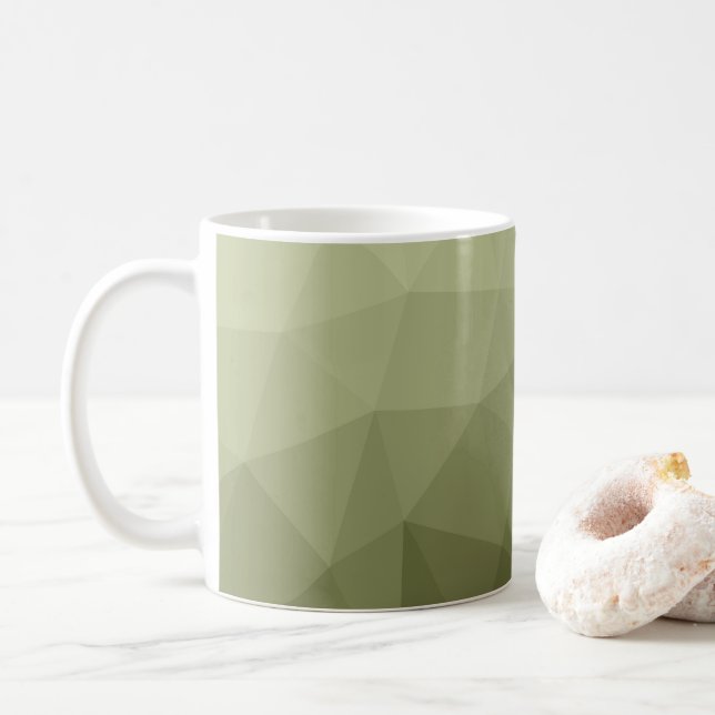 Caneca De Café Army light green gradient geometric mesh pattern (Com Donut)