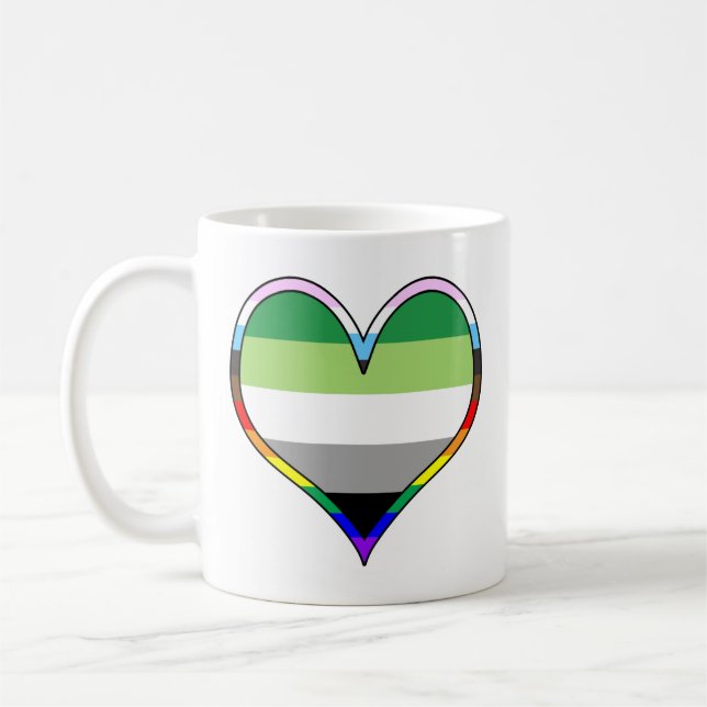 Caneca De Café Aro Pride Heart Coffee Mug (Esquerda)