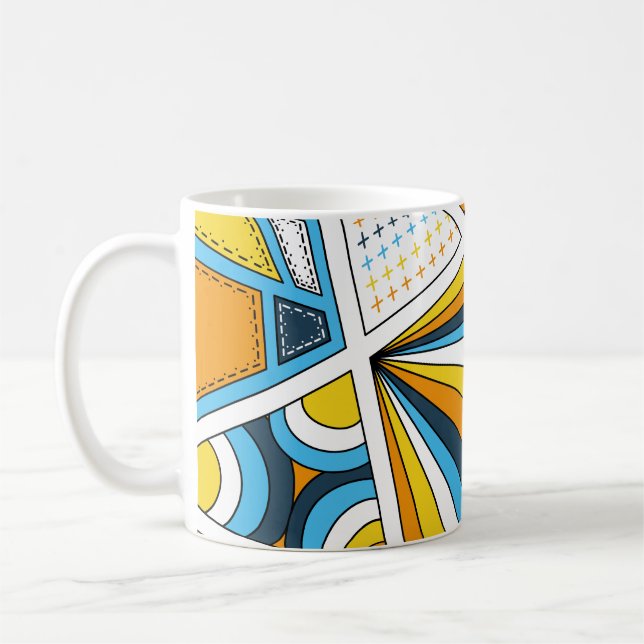 Caneca De Café AroAce Pride Zen Doodle Sinalizador sunset Moderno (Esquerda)