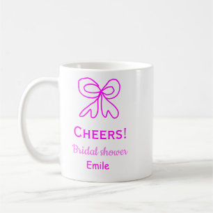 Caneca De Café Arqueiro roxo laço rosa casamento adicionar nome