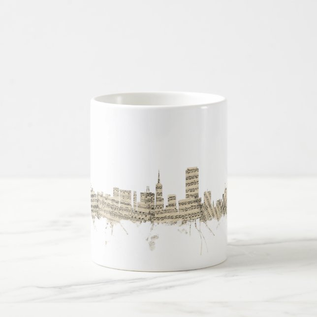 Caneca De Café Arquitectura da cidade da partitura da skyline de (Centro)