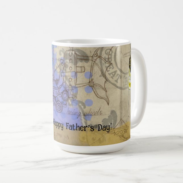 Caneca De Café Arquiteto de Lâmpada Edison Mecânica Steampunk (Frente Esquerda)